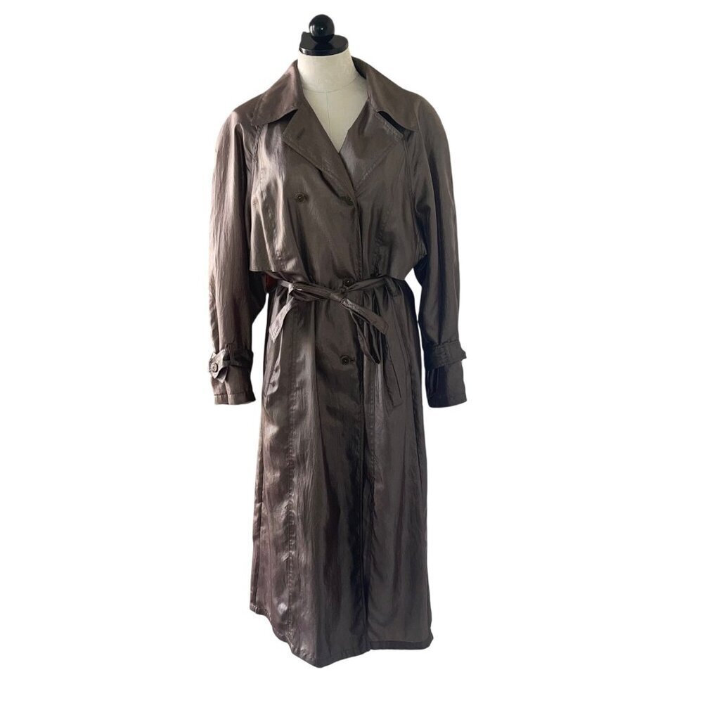 Colette Wolfgang Kaiser Vintage Womens Coat Size Small Brown Belted Trench
